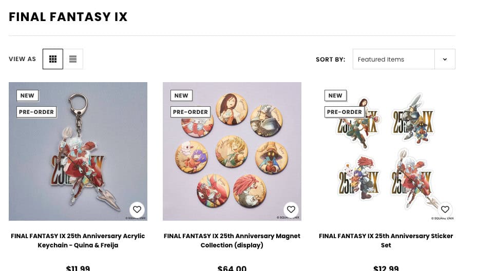 New FFIX Merchandise